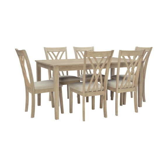 Linon Maggie 7Pc Dining Set Natural