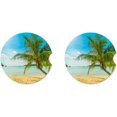 thumbnail image 2 of SPEKSEE Beach Palm Tree Print Ceramic Car Interior Coasters 2 Pack, Anti Slip 2.56 Inch Absorbent Cup Mat Interior Accessories Fit for Most Cars, 2 of 7