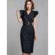 thumbnail image 4 of H Han Queen-vestido de negocios a rayas de doble botonadura para mujer, sin mangas, Vestidos de vaina simples, Vestidos de fiesta de trabajo, gran oferta, 4 of 5