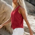 thumbnail image 5 of Tank Top for Women V Neck Button Up Sleeveless Spring Summer Winter All-purpose Corduroy Fashionable Tank Wine XL, 5 of 6