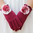 thumbnail image 1 of Gants d'Hiver pour Femmes à Écran Tactile pour Temps Froid, Gants Thermiques en Chenille avec Maille Élastique pour Texter, Gants de Conduite, Mitaines, Gants d'Hiver Rouges, 1 of 6
