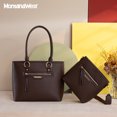 thumbnail image 6 of Montana West 2Pcs Handbags Set for Women Large Tote Bags Purse with Cute Crossbody bags, Coffee, 6 of 8