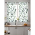 thumbnail image 4 of Green Plant Sheer Curtains 2 Panels Set Eucalyptus Leaf Watercolor Farm Lihgt Filtering Rod Pocket Voile Drape, Semi Sheer Window Curtains for Bedroom Living Room, 52"x63", 4 of 5