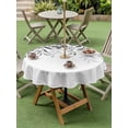 thumbnail image 4 of Outdoor Tablecloth with Umbrella Hole for Patio/Picnic/Party/Camping, Grey Leaves Waterproof Table Cloth Round Cover Washable, Summer Botanical (Dia 54"), 4 of 8