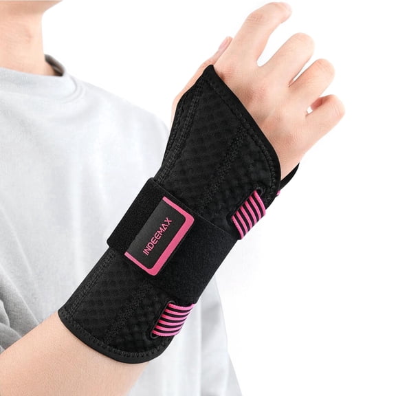 INDEEMAX Copper Carpal Tunnel Wrist Brace,Adjustable Breathable Wrist Support for Tendonitis,Sprain,Arthritis,Pain Relief, Black, SM-Right