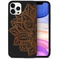 thumbnail image 1 of Case Yard Wooden Case for iPhone-11-Pro Soft TPU Silicone cover Slim Fit Shockproof Wood Protective Phone Cover for Girls Boys Men and Women Supports Wireless Charging Lotus Flower Design, 1 of 7