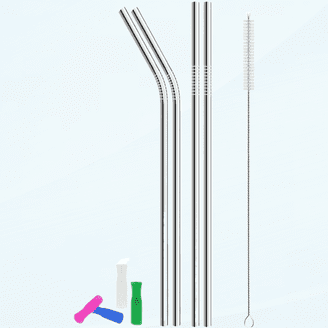 Tomorotec 8-Pack 12" Stainless Steel Straws For Stanley 40oz Tumblers - Reusable Metal Straws With Brush