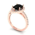 thumbnail image 2 of 2.38 ct Pear Cut Natural Onyx Halo Engagement Ring for Women in 18K Rose Gold, 2 of 5
