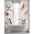 thumbnail image 5 of Vintage Birds Sheer Curtains 96 Inch Long 2 Panels, Retro Floral Flower Branch Rustic Farmhouse Light Filtering Rod Pocket Semi Sheer Curtains, Sheer Voile Drapes for Living Room Bedroom, 52"x96", 5 of 5