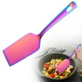 thumbnail image 3 of 1Pc Kitchen Spatula Metal Spatulas for Kitchen Use,Stainless Steel Serving Spatula for Flipping and Cooking, Ideal for Desserts, Cookie, Eggs Cookie, Lasagna or Pancakes, Multicolor(Purple,10.2x2.5"), 3 of 7