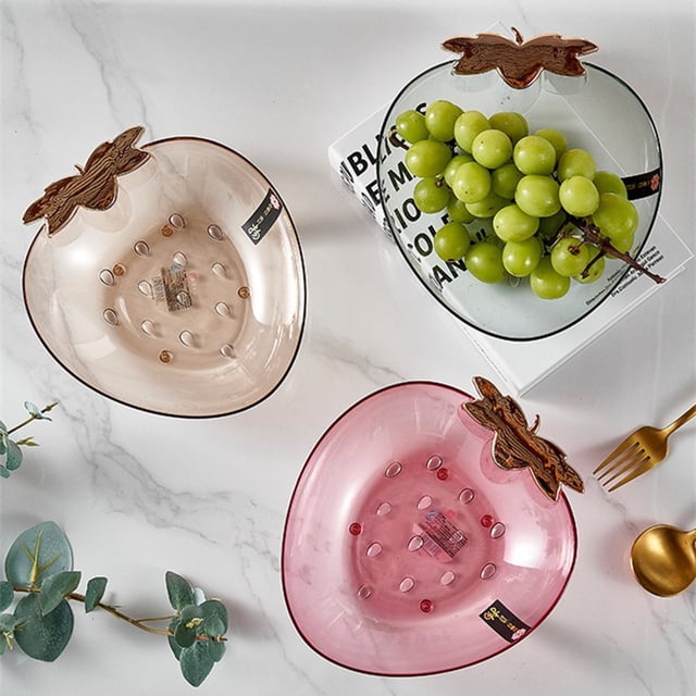 Snack Tray Creative Shape Food Grade Large Capacity Stackable Transparent Save Space Plastic Dry Fruit Sundries Organizer Tray Decoration Home Supplies