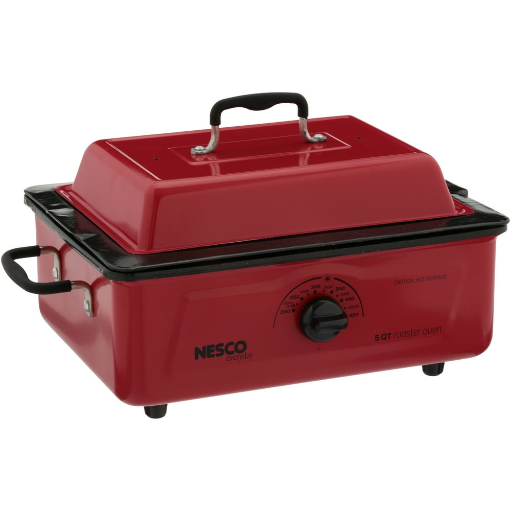 Nesco 481512 5Qt. Red Roaster Porcelain Cookwell