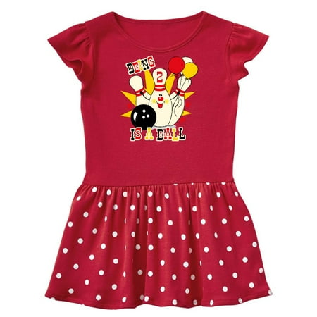 

Inktastic Cute Bowling Pin 2nd Birthday Gift Baby Girl Dress
