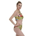 thumbnail image 4 of Daiia Cartoon Fire Truck printed 2 piece Swimsuit Bikinis for Women High Waisted Racerback Bathing Suits Summer Tummy Control Scoop Neck Swimwear-Large, 4 of 8