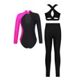 thumbnail image 2 of Aislor Kids Girls Sparkly Gymnastics Athletic Long Sleeve Ballet Dance Leotard Vest with Leggings Pants Rose 8, 2 of 6