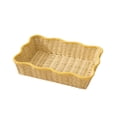 thumbnail image 2 of Hand-woven Paper Rope Storage Basket 15x11x3 Inch Imitation Rattan Decorative Organizer for Snacks and Sundries Home Kitchen Shelf Storage, 2 of 6