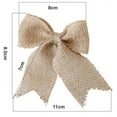 thumbnail image 5 of Natural Burlap Lace Bows 4.3 Inch Rustic Burlap Bows for Christmas Tree Decorations Vintage White Lace Wedding Bows Jute Wreath Bows Gift Bows for Crafts Baby Shower Diaper Cake - 12 Counts, 5 of 5