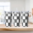thumbnail image 2 of 20oz Geometric Textured Insulated Tumbler, Stainless Steel Double Wall Travel Coffee Mug with Handle Leak Proof Lid, 2 of 5