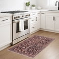 thumbnail image 2 of GLATTICE Throw Rug with Rubber Backing Washable 2x3 Small Area Rugs Non Slip Floral Super Soft Kitchen Rugs Indoor Door Mat Thin Print Faux Wool Carpet for Entryway Entrance Office, Deep Burgundy, 2 of 7