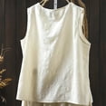 thumbnail image 6 of Diufon Cotton Linen Tank Tops for Women Plus Size Summer Sleeveless Crewneck Shirts Casual Loose Blouse, 6 of 10