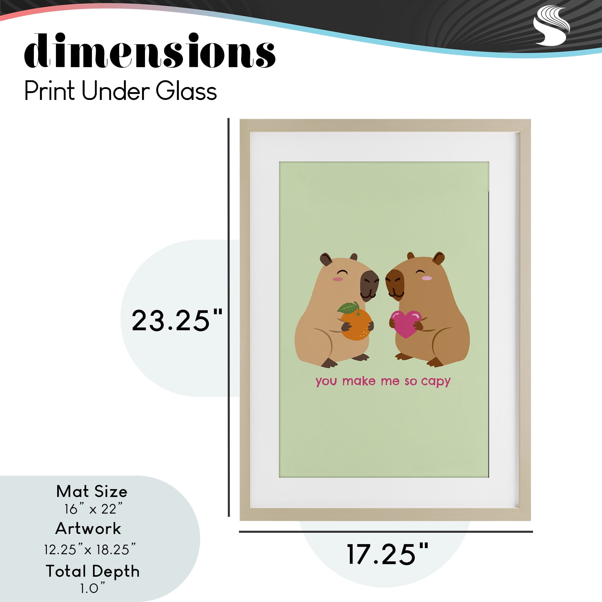 You Make Me So Capy Birch Framed Print Under Glass, design by Emily Dumas
