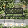 thumbnail image 6 of Dovov Oversized Outdoor Bench, Modern Patio Bench Steel Garden Bench Metal Bench Loveseat with Geometric Backrest, Black, 6 of 11