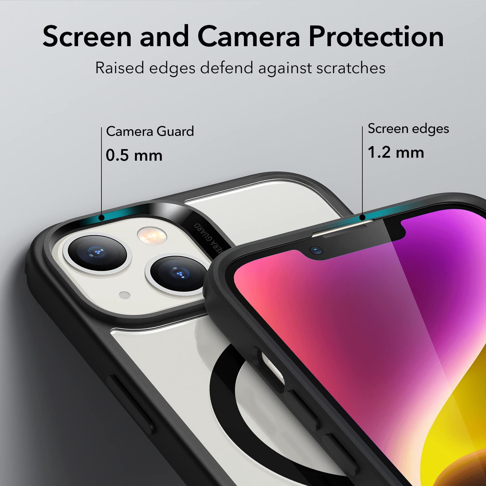Esr For 14 Plus Case  Compatible With Magsafe Shockproof Military-grade Protection Yellowing Resistant Magnetic Phone 14 Classic Hybrid (halolock) Clear Black