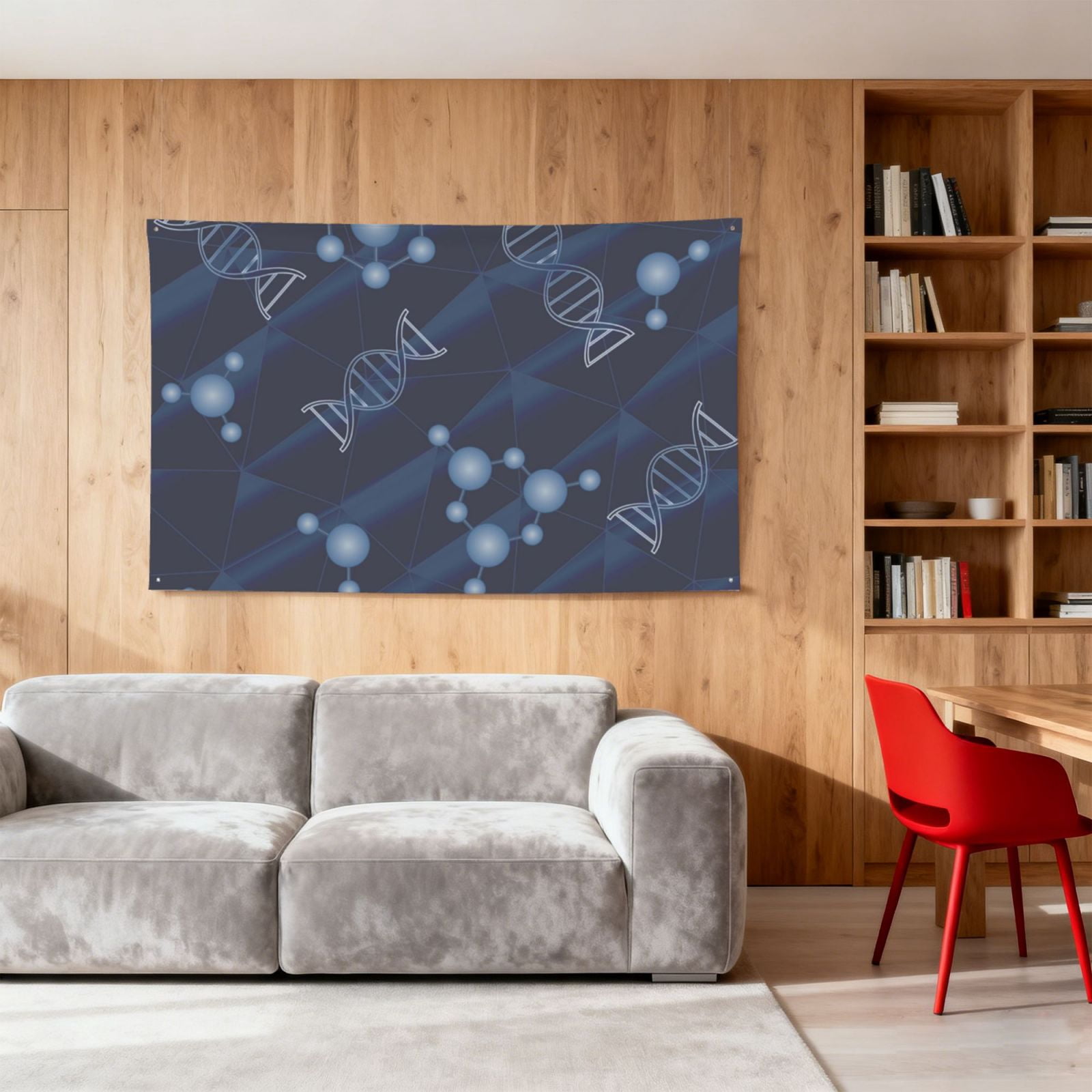 DNA Geometric Science Four Hole Decorated Banner Flag for Garden Yard Home Decoration Indoor Outdoor 4x6 Ft