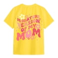 thumbnail image 6 of larppty Flower Girl Shirt Cute Preppy Shirts for Girls Funny Letter Print T Shirt Floral Kids Graphic Summer Tees Tops（Yellow, 9-10 Years）, 6 of 6