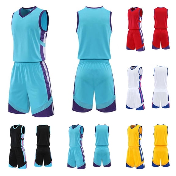 Jinhomg Youth Soccer Uniforms Boys 2 Piece Mesh Sleeveless Jersey & Shorts Set Breathable Quick Dry Training Outfit for Big Kids 3-15Y