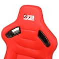 thumbnail image 4 of J2 Engineering J2-RS-002-RD Pair Universal Synthethic Leather White Stitching Reclinable Racing Bucket Seats with Sliders, 4 of 7