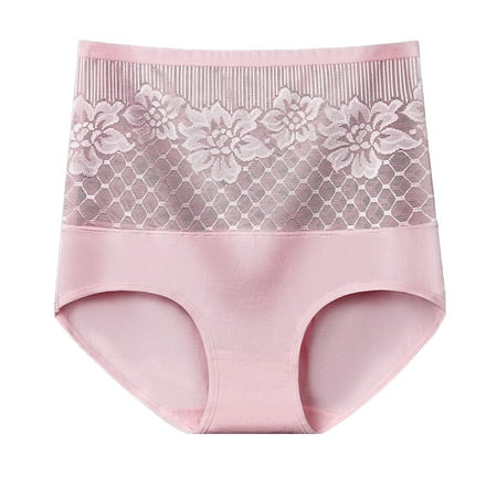 HCURIBAD Panties for Women Clearance Women s Plus Size High Waisted Cotton Tummy Lifting Hip Sexy Panties Seamless Underwear Cotton Underwear No Show Underwear  1x Ladies Panty Pink L