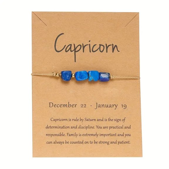 Twelve Zodiac Bracelets Hand-woven Adjustable 4 irregular combination bracelets Natural stone Zodiac Bracelets