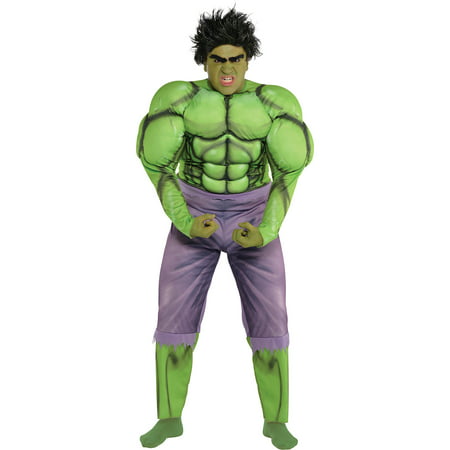 Hulk Muscle Costume for Adults, Plus Size, Includes a Jumpsuit, a Wig, and More