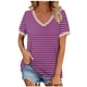 thumbnail image 2 of Fiudx Tops para Mujer Camiseta de Manga Corta con Cuello En V Estampada de Verano para Mujer, 2 of 5