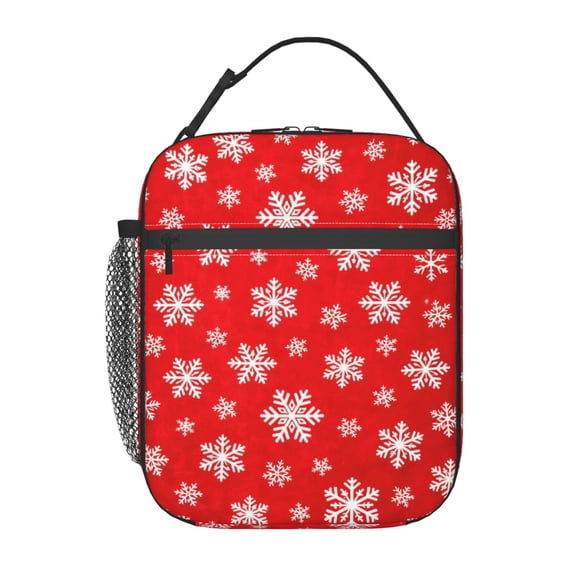 Christmas Red White Snowflake Lunch boxs Portable Thermal Lunch Bags