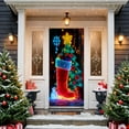 thumbnail image 3 of Festive Christmas Door Cover Decoration - Durable Door Hanging Tapestry, Vibrant Holiday Prints for Home Entrance, Party Decor & Christmas Celebrations, Easy To Hang Door, 70.8*35.4in, F, 3 of 9