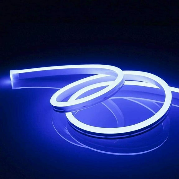 12V Flexible LED Strip Waterproof Sign Neon Lights Silicone Tube (5M - 16.4 FT) blue