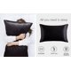 thumbnail image 5 of Funda de almohada funda de almohada funda de almohada de satén almohada de seda funda de almohada de imitación funda de almohada de cama pura, 2 (20 * 29 pulgadas) negro JM, 5 of 5