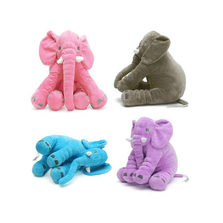 Soft Plush Stuffed Elephant Sleep Pillow Long Nose Baby Kids Lumbar Cushion Birthday Toy Gift for Toddler Infant Kids
