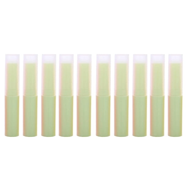 Paquete de 10 contenedores de bálsamo labial jinwen Tubos de lápiz labial recargables de brillo de labios vacíos Verde claro