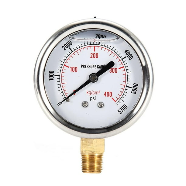 Indicador De Presión De Combustible Lleno De Líquido Hidráulico 0-5000 Psi Rosca De Ee. Uu. Moyic VI003408-00