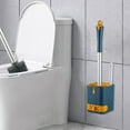 thumbnail image 2 of TTJ Toilet Bowl Brushes Scrub Brush Double Head Toilet Cleaning Brush Wall Mounted Long Handle Bathroom Scrubber with Built In Tray Non Slip Base for Deep Corner and Groove Clean, 2 of 9