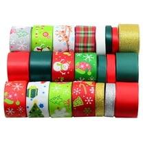 22 Styles Christmas, Holiday, Winter Grosgrain and Satin Ribbon, , Ribbon for Hair Bows, Gift Wrapping