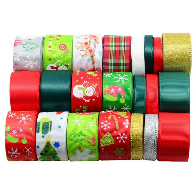 22 Styles Mixed Christmas Grosgrain Ribbon Satin Ribbon Ribbon