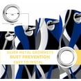 thumbnail image 6 of Blue Black Stripes Blackout Curtains for Bedroom/Living Room, Thermal Insulated Kitchen Curtains, Modern Abstract Ombre Grey White Lines Grommet Darkening Window Treatment Drapes 52"x63"x2, 6 of 8