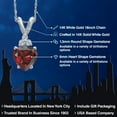 thumbnail image 2 of Gem Stone King 14K White Gold Red Garnet and Lab Grown Diamond Pendant Necklace for Women | 1.03 Cttw | Gemstone January Birthstone | Heart Shape 6MM | With 18 inch Chain, 2 of 6