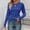 Blue, variant on LEKODE Women Ribbed Long Sleeve Crew Neck Slim Fit Stretchy Basic T Shirts Tops White L