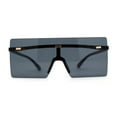 thumbnail image 1 of Retro Oversize Rimless Rectangle Shield Sunglasses Tortoise Black, 1 of 4