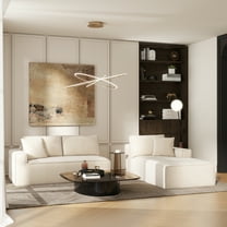 Brenley 110.5" RAF Sofa-in-a-Box Sectional Sofa in Beige Chenille Fabric